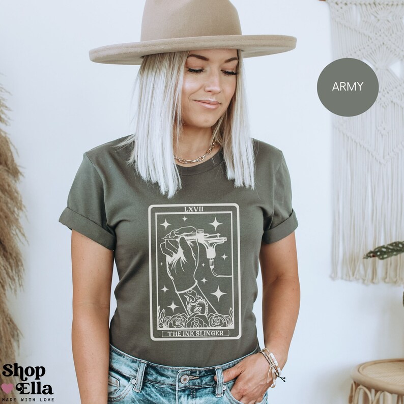 Ink Slinger Tarot Shirt that says ink slinger and can be personalized