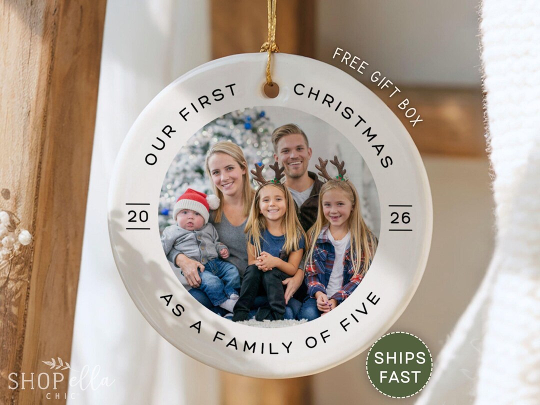 Custom Family of Five Ornament Personalized Family of 5 Christmas ...