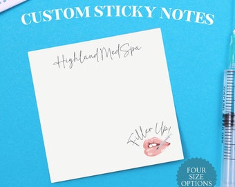 Personalized Nurse Injector Gift Post-It Note Custom Medspa Name Sticky Note Lip Filler Botox Notepad Gift Aesthetic Esthetician Medical Spa