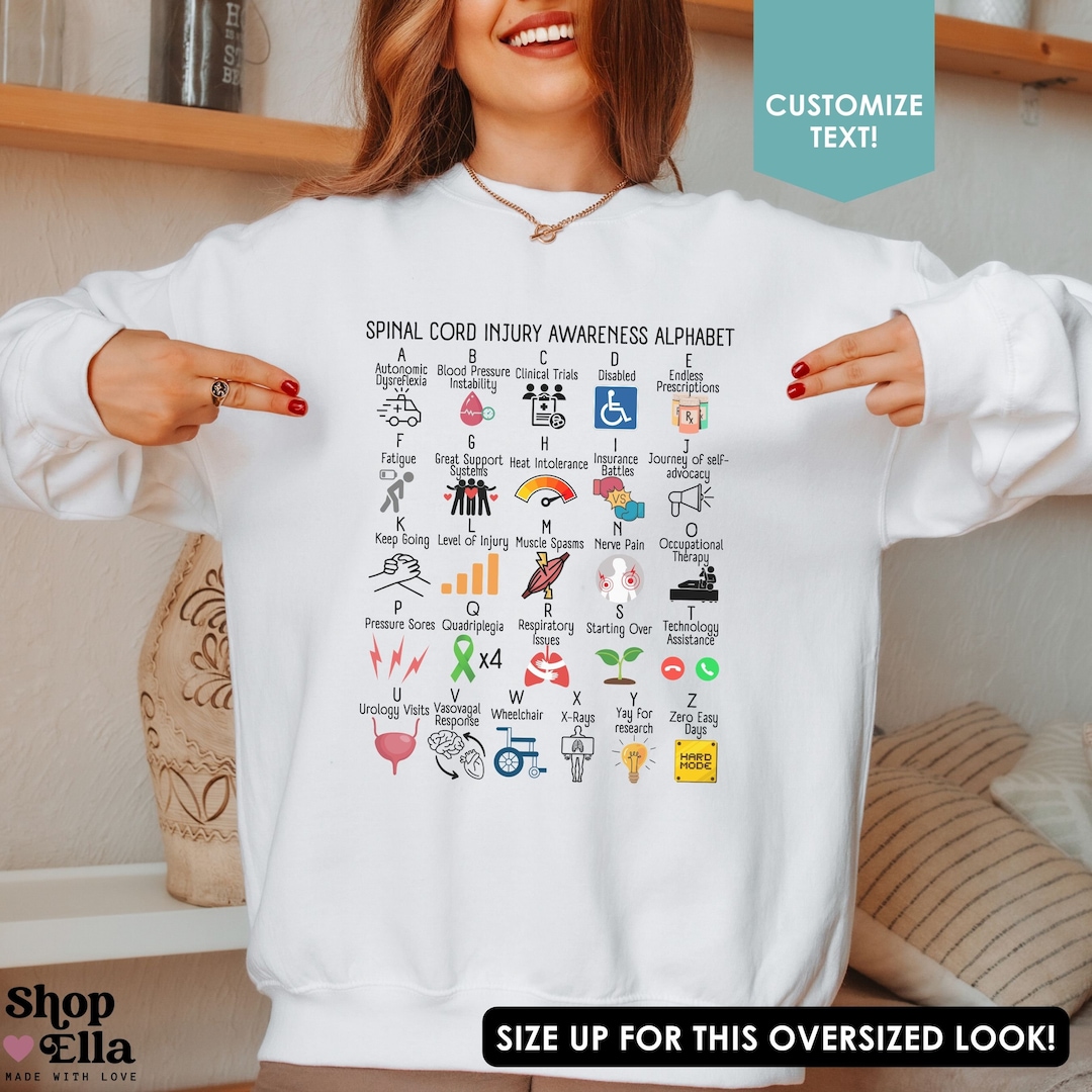 Spinal Cord Injury Awareness Sweatshirt SCI Survivor Matching Family