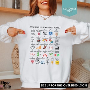 Spinal Cord Injury Awareness Sweatshirt SCI Survivor Matching Family Support Crewneck Quadriplegia OT Gift Physical Therapy Spine Shock