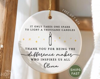 Difference Maker Ornament Custom Difference Maker Christmas Ornament Personalized Difference Maker Thank You Ornament Appreciation Gift