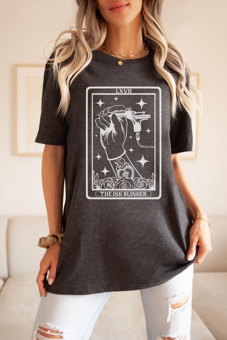 Ink Slinger Tarot Shirt that says ink slinger and can be personalized
