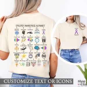 Epilepsy Awareness Shirt Seizure Disorder Fighter T-Shirt Comfort Colors Purple Ribbon Tee Matching Support Group Top Family Neuro Gift
