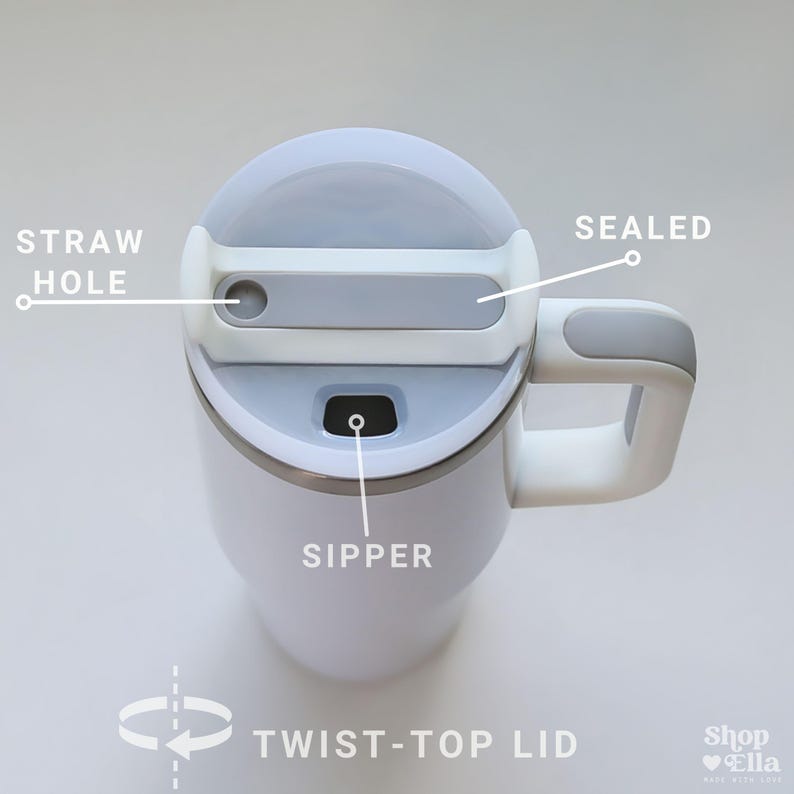 twist top lid has three options straw hole, sealed and sipper