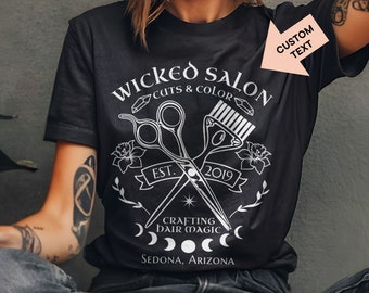Personalized Hairstylist Shirt Hairdresser Salon T-Shirt Custom Name Year & City Hair Stylist Gift Cosmetologist Tshirt Cosmetology Grad Tee