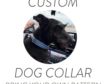 Custom Pattern Dog Collar, Use Your Own Design Dog Collar with Name, Personalizated Dog Collar & Leash, Dog Collar Set Adjustable SEC-100