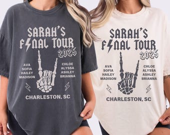 Final Tour Bachelorette Comfort Colors Shirt Custom Rock Band Farewell Tour Bach Party T-Shirt Personalized Bridesmaid Tees Emo Bride Gift