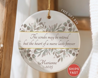 Nurse Retirement Ornament Personalized Retiring Nurse Gift Custom Retired Nurse Christmas Ornament RN Retirement Keepsake Nursing Retirement
