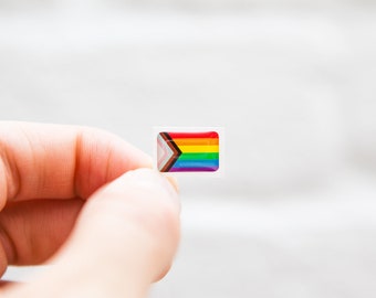 Badgie Pride Flag Sticker for your name badge — Tiny 3D Dome Sticker — Create a safe space for LGBTQIA+ staff, customers, patients