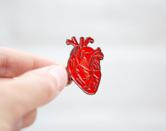 Enamel Pin - Anatomy Heart Pin - Doctors, Nurses, Paramedics, Cardiac and Medical Brooch