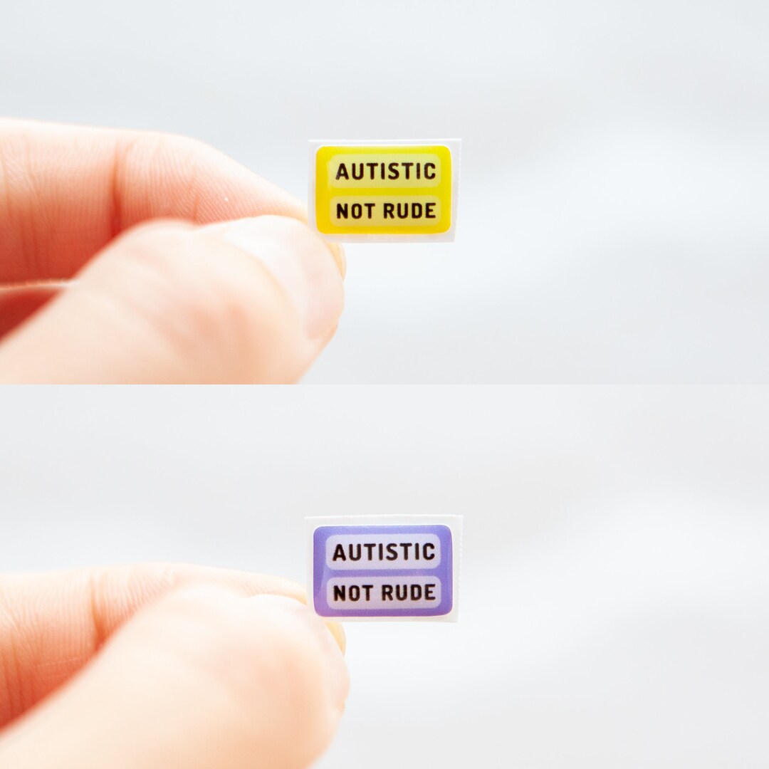 I Am Autistic Not Rude Autistic Not Rude Sticker for Your Name Badge Tiny 3D Dome Sticker ...