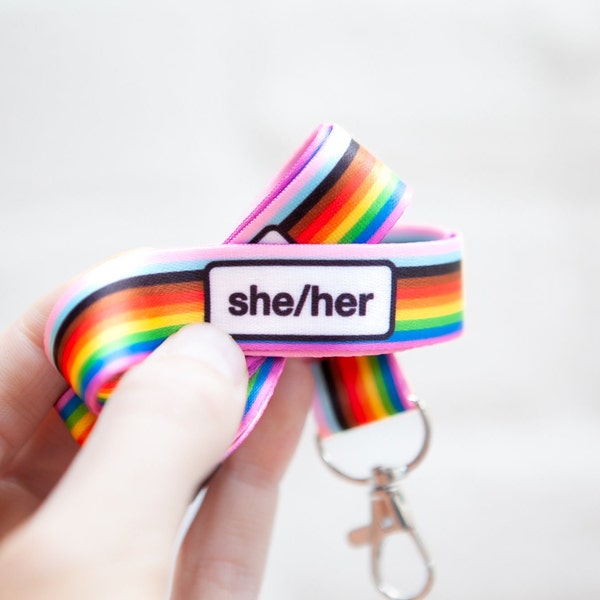 Lanyard Rainbow Pride Pronouns — Create a safe space for LGBTQIA+ staff, customers and patients