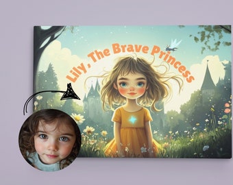 Libro de cuentos de princesas personalizado, ilustración infantil personalizada (tapa dura)