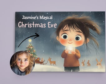 Libro de cuentos personalizado para la Nochebuena, ilustraciones infantiles personalizadas (tapa dura)