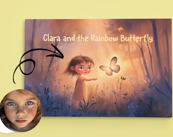 Libro de cuentos infantil personalizado - La aventura de la mariposa arcoíris (Tapa dura)