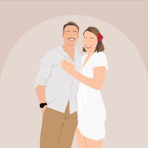 Portrait de dessin animé minimaliste sans visage | Portraits personnalisés | Cadeaux pour anniversaire, anniversaire et plus | Personnalisé Clipart vectoriel | Numérique et impression