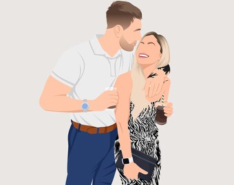 Retrato de desenho animado sem rosto | Presente de arte digital personalizado
