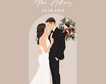 Faceless Minimal Cartoon Portrait | Personalized Portraits | Gifts for Birthday, Anniversary & More | Custom Vector Art | Digital and Prints