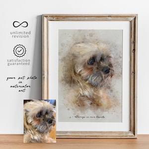 Custom Watercolor Pet Portrait | Personalized Dog Cat Art from Photo | Hand-Painted Pet Memorial Gift | Unique Pet Keepsake Painting