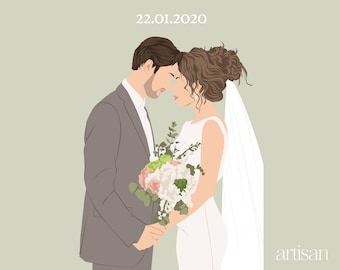 Faceless Minimal Cartoon Portrait | Personalized Portraits | Gifts for Birthday, Anniversary & More | Custom Vector Art | Digital and Prints