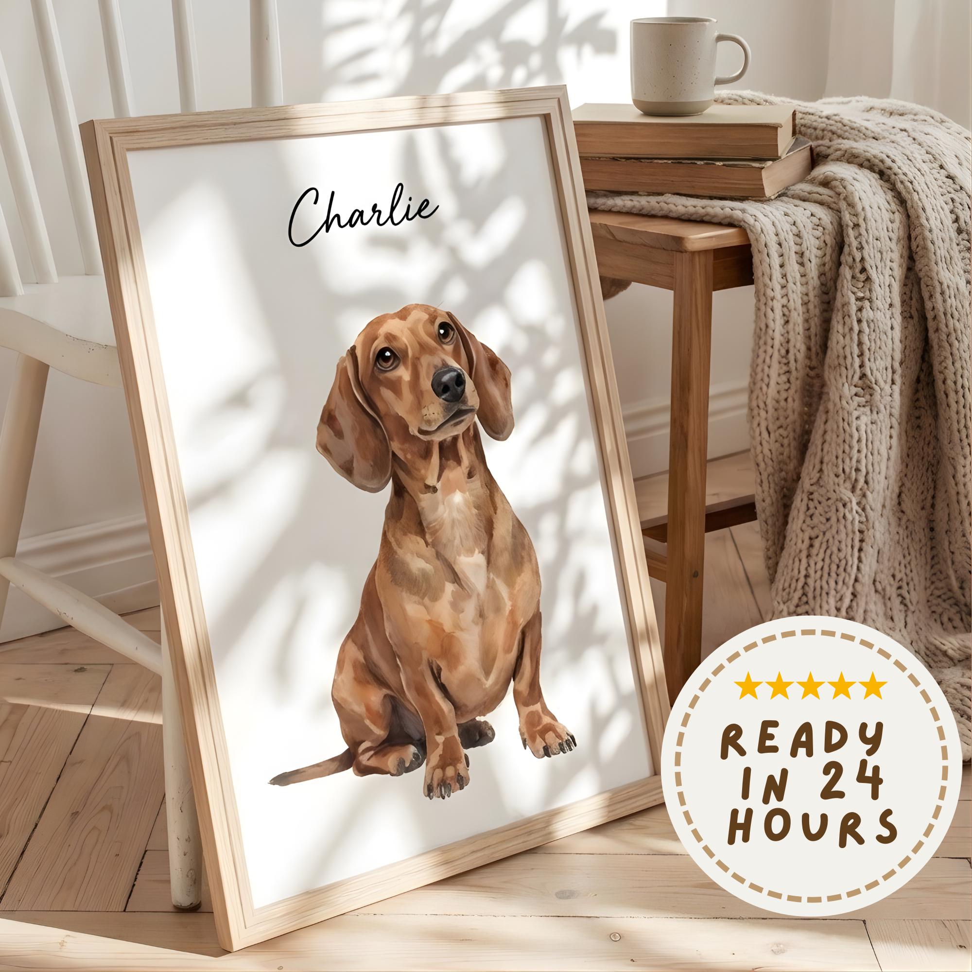 Custom Watercolor Pet Portrait From Photo, Original Hand Painted Dog ...