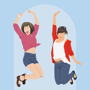 Gesichtsloses Minimal Cartoon Portrait | Personalisierte Porträts | Geschenke für Geburtstag, Jubiläum & mehr | Benutzerdefinierte Vektorkunst | Digitales und Drucke