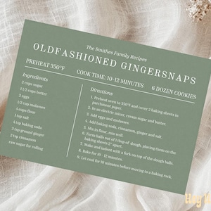 Editable Recipe Card Template | Minimal Recipe Card | Modern Recipe | Printable Recipe Card | Diy Recipe Card | Canva | 5 x 7 | 6 x 4 |