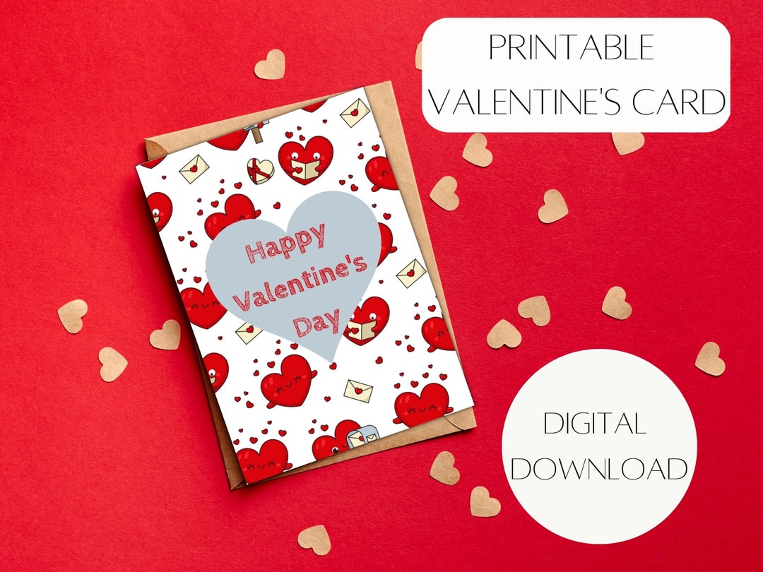 Printable Valentine's Card Printable Greeting Card Love - Etsy