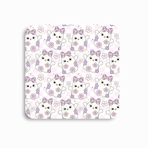 Halloween Coaster, Ghost Coaster, Cute Retro Ghost Coaster With Tongue Sticking Out, Halloween Gift
