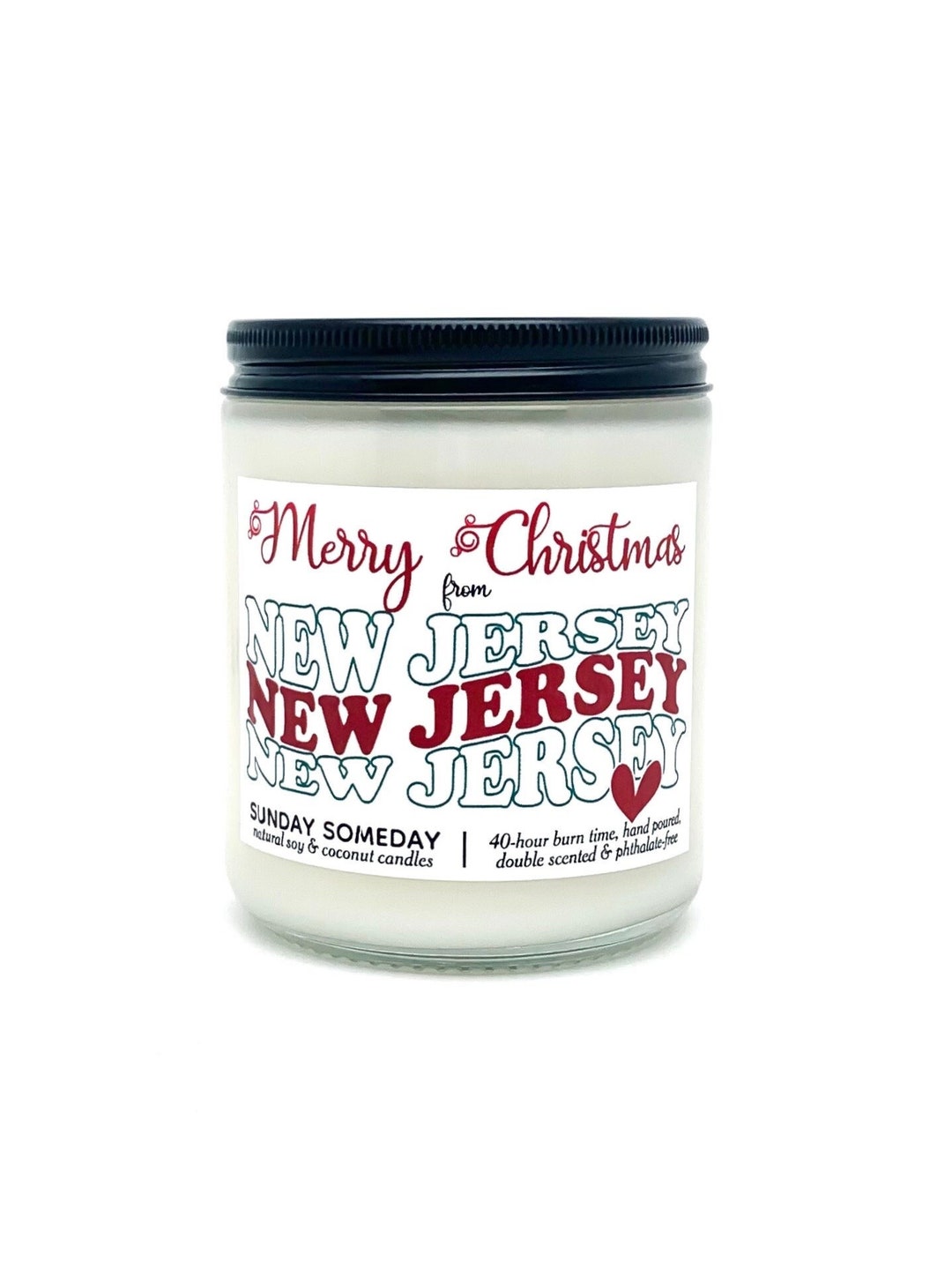 Merry Christmas From New Jersey Candle 40 New Holiday Etsy