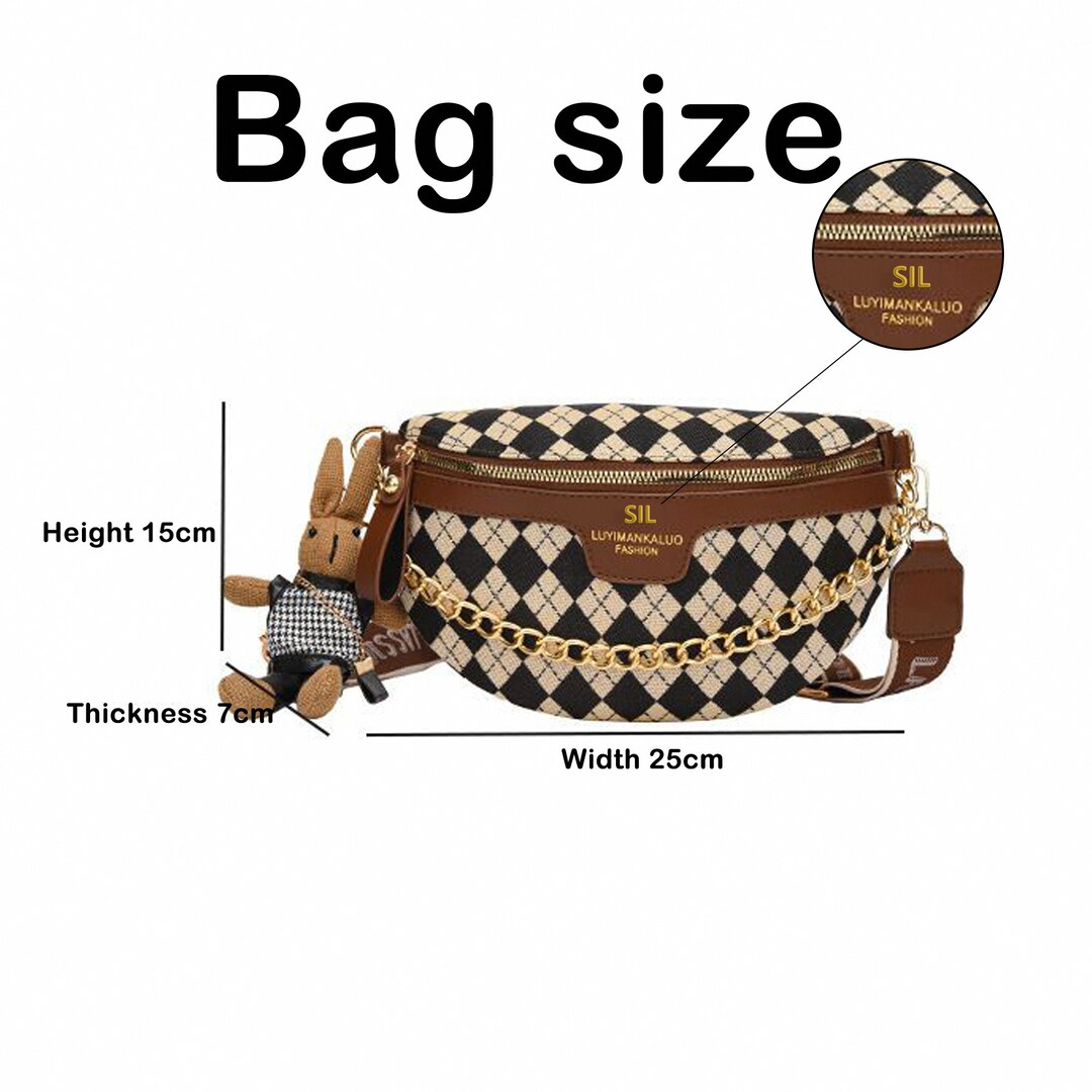 Plaid Chest Bag Women's Small Bag Versatile Crossbody Etsy