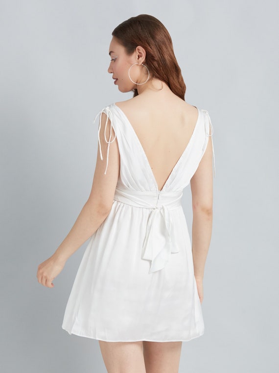 Deep back cheap neck dress