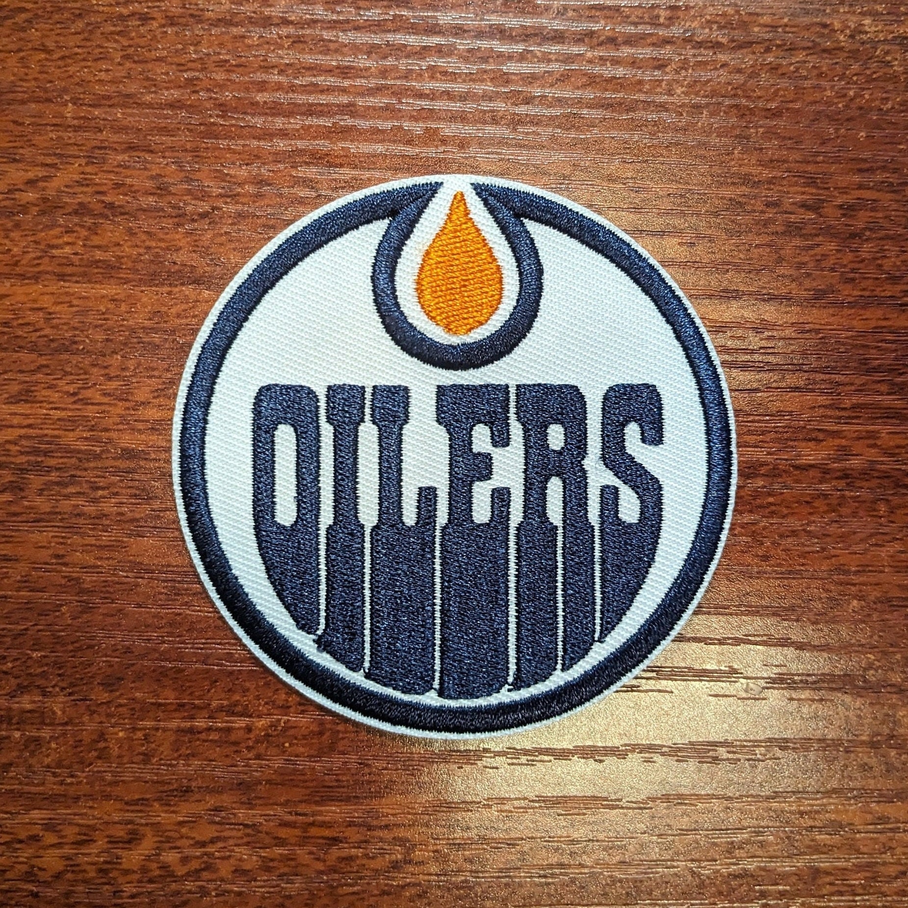 Edmonton Oilers Round Retro Team Logo Embroidered Patch