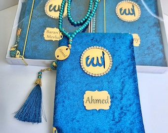 Personalized Velvet Dua Book Gift Set | Muslim Wedding, Eid, Baby Shower