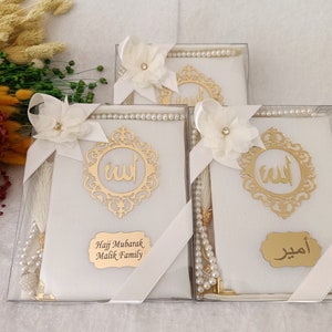 Personalized Velvet Dua Book Tasbeeh Pouch with Decorated Box Muslim Gift Set | Eid Gift | Wedding Gift | Baby Shower Gift | Hajj Umrah Gift