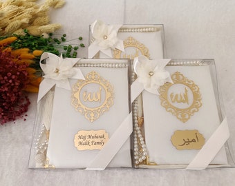 Personalized Velvet Dua Book Tasbeeh Pouch with Decorated Box Muslim Gift Set | Eid Gift | Wedding Gift | Baby Shower Gift | Hajj Umrah Gift