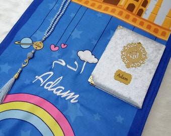 Luxury Kids Prayer Mat, Kids Kaaba Prayer Rug, Ramadan Eid, Kids Prayer Rug, Eid Gift For Children, İslamic Gift