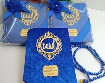 Personalized Velvet Yaseen Book Set | Muslim Wedding Gift