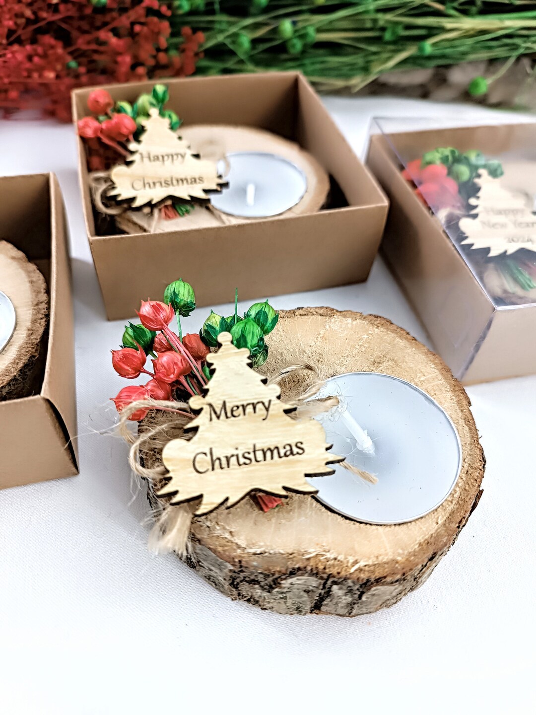 Christmas Personalized Candle Wedding Favors Baby Shower Etsy