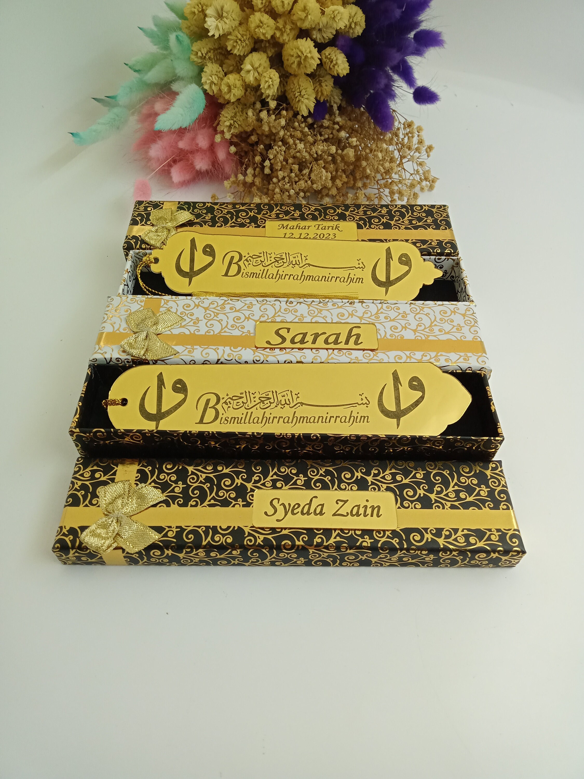 Islamic Pattern Bookmark Personalized Islamic Bookmark With Gift Box | Arabic Calligraphy - Etsy
