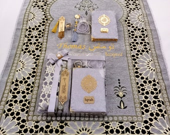 Personalized  Prayer Mat Yassen Quran Gift Set | Muslim Gift for Him | Eid Gift | Wedding Gift | Birthday Gift | Graduation Gift