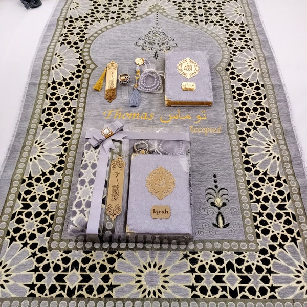 Personalized  Prayer Mat Yassen Quran Gift Set | Muslim Gift for Him | Eid Gift | Wedding Gift | Birthday Gift | Graduation Gift