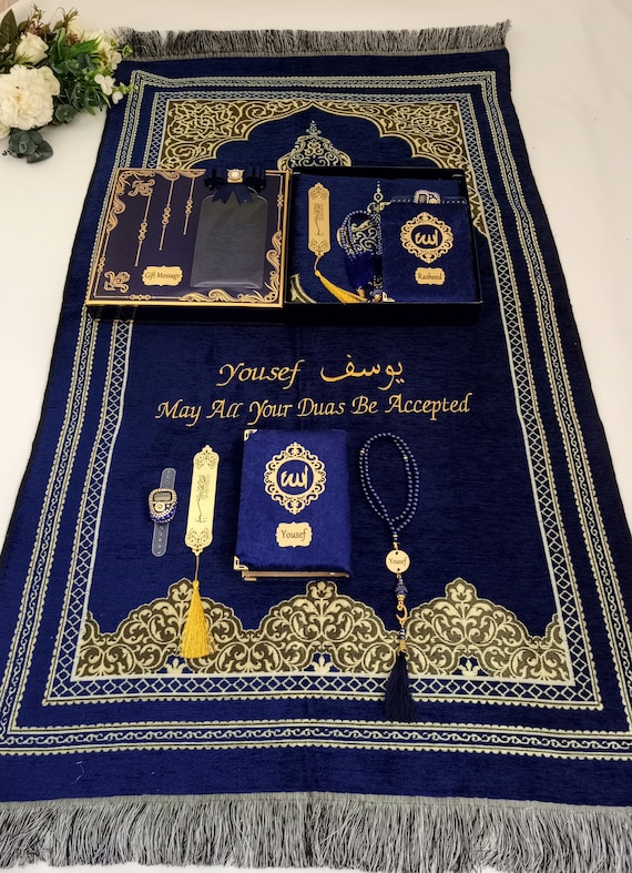 Personalized  Prayer Mat Yassen Quran Gift Set | Muslim Gift for Him | Eid Gift | Wedding Gift | Birthday Gift | Graduation Gift