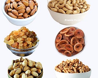 Premium Dry Fruits Combo Pack - (Almonds, Cashews, Pistachios, Raisins, Anjeer , Walnuts Without Shells All Premium.