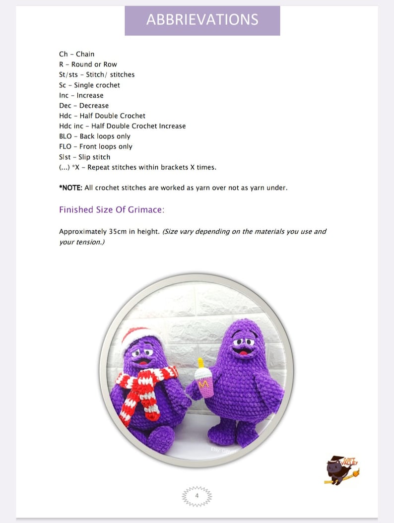 Schema PDF per l'uncinetto di peluche amigurumi Grimice di Buon Natale immagine 7
