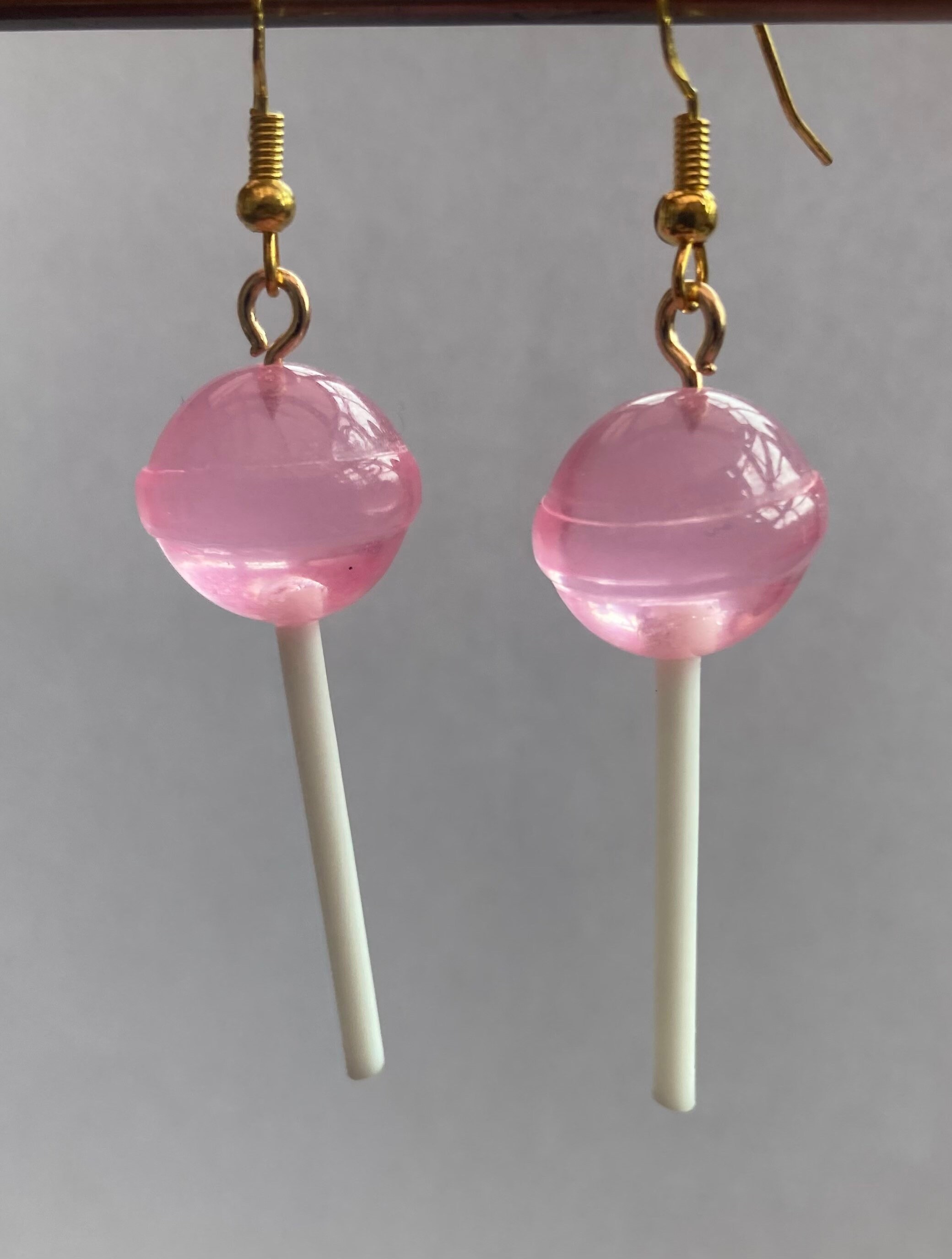 Pink lollipop earrings deals