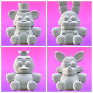 FNAF Plushies 3D STL-filer (4-pack)