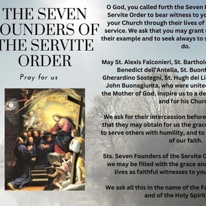 The Seven Founders of the Servite Order - Prayer Card