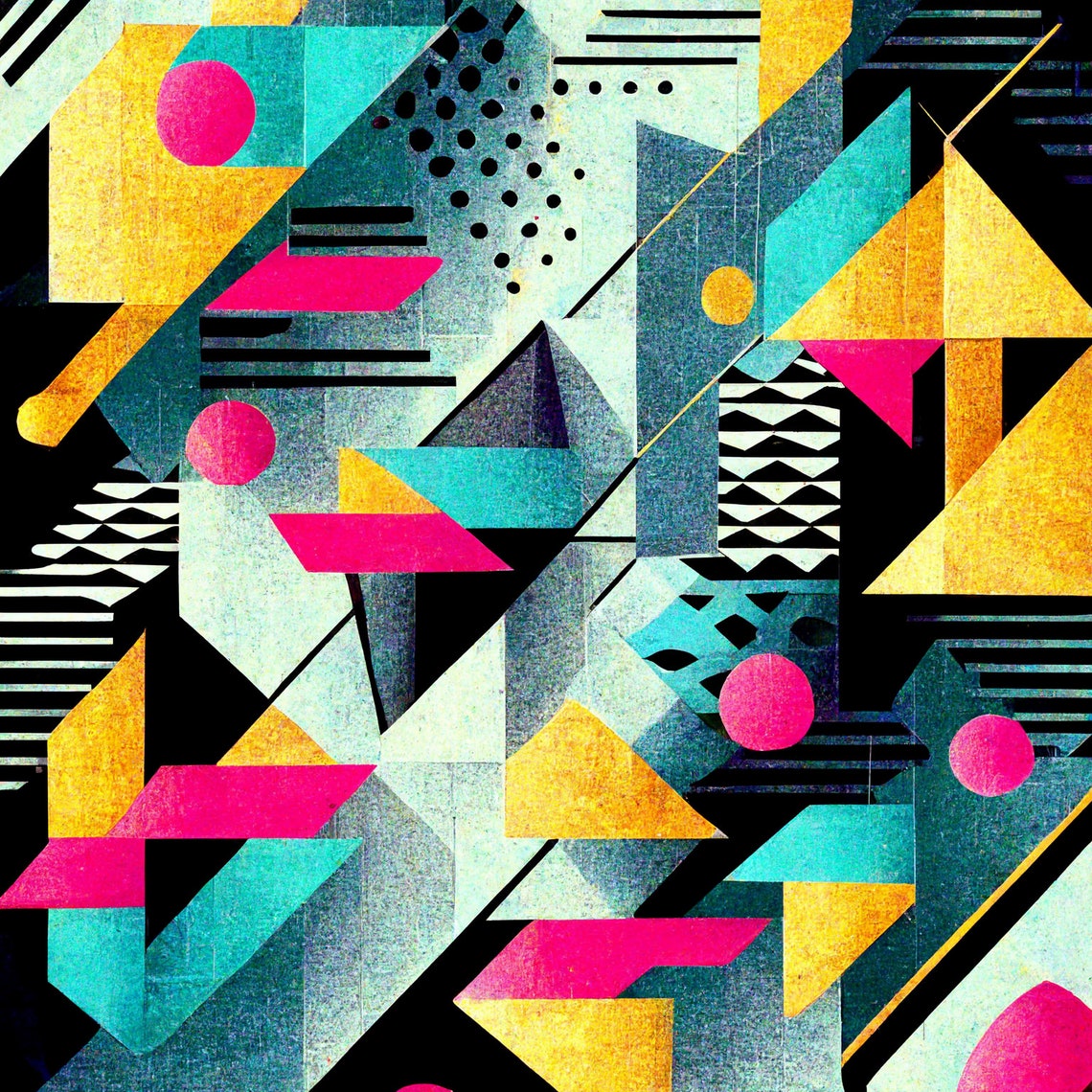 1980s Abstract Pattern Wall Art for Immediate Download Hi Res - Etsy